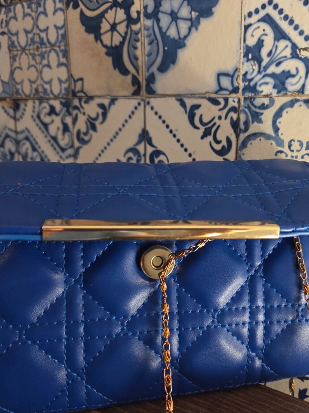 Dior large handbag with classic blue chained clutch - Picture 4 of 5